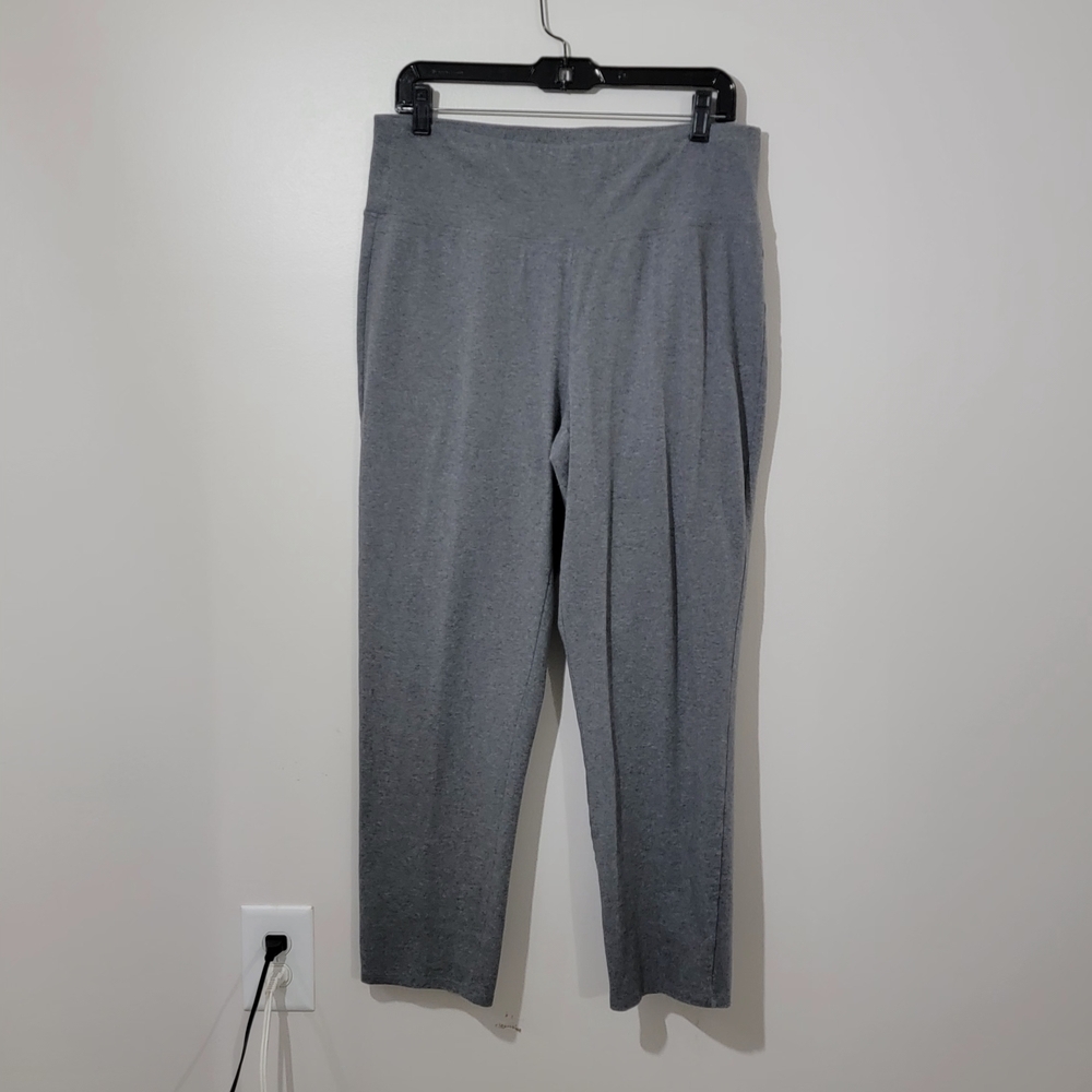 Eileen Fisher Charcoal Cropped Pants EUC Size L Organic Cotton